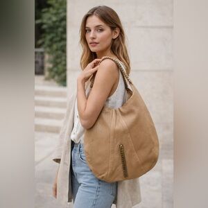 Kelsi Dagger Tan Leather Hobo Bag
